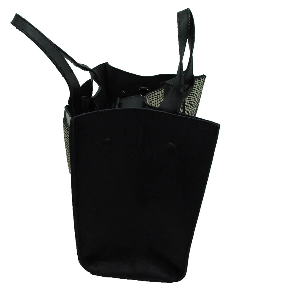 London Fog Faux‎ Leather Satchel Handbag - Black/ White for women